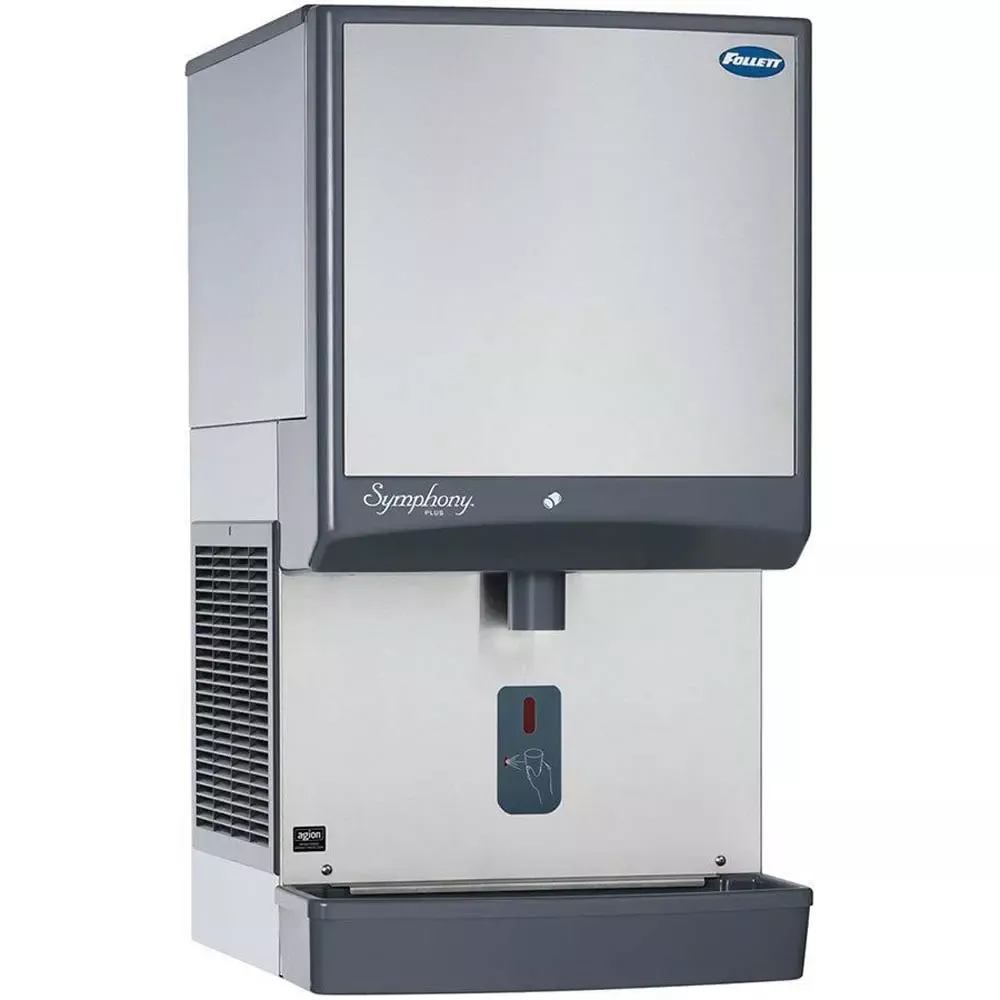 Follett Symphony Plus 25 Series Countertop Ice Dispenser with SensorSAFE Infrared Dispensing - Water-Cooled