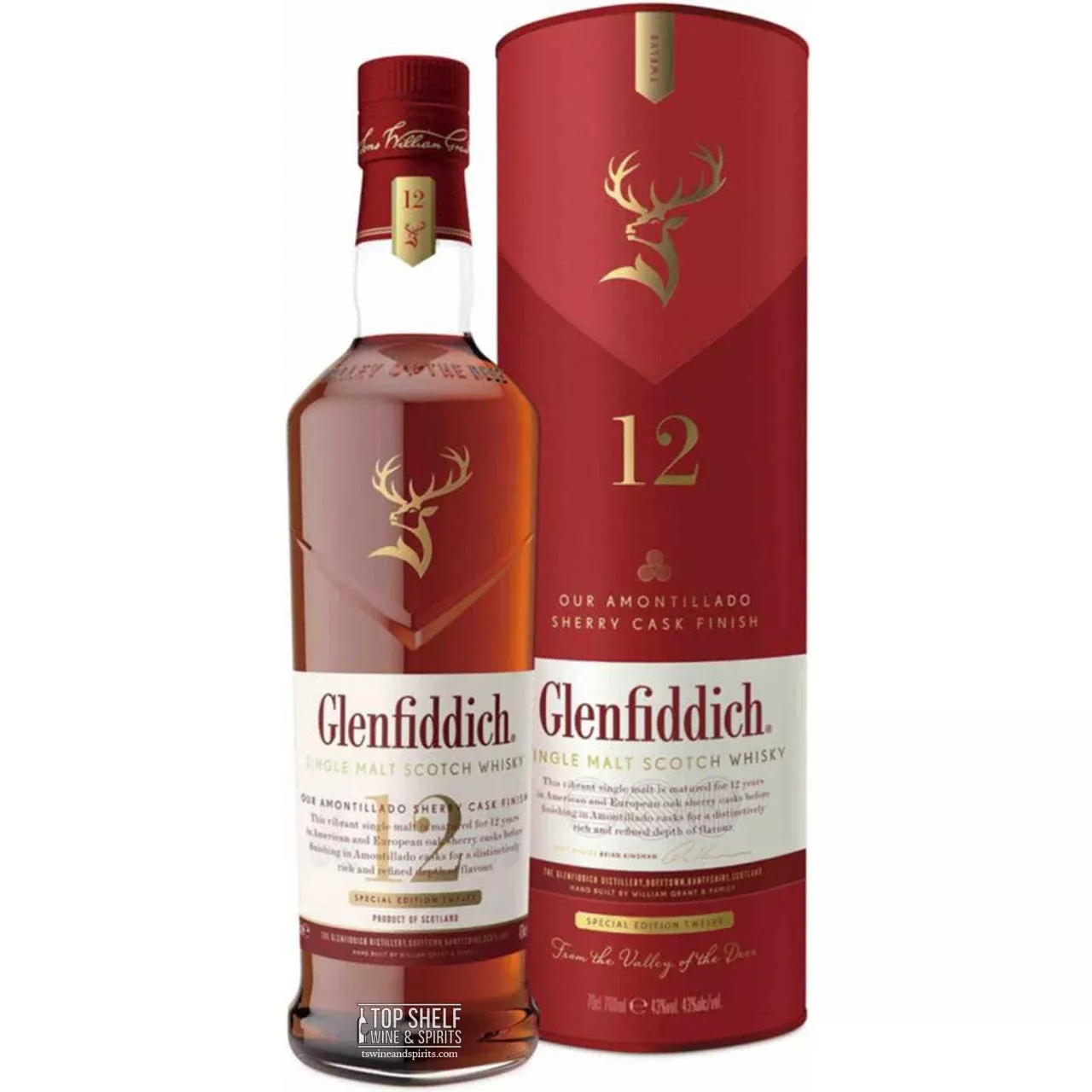Glenfiddich Amontillado Sherry Cask Finish 12 Year Old Single Malt Scotch Whisky 750ml