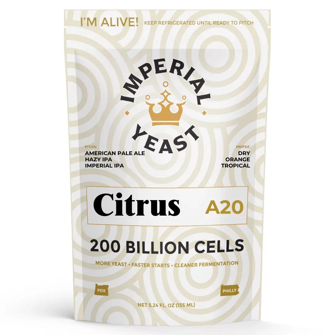 Imperial Yeast | A20 Citrus Ale | Beer Yeast | Double Pitch | 200 Billion Cells