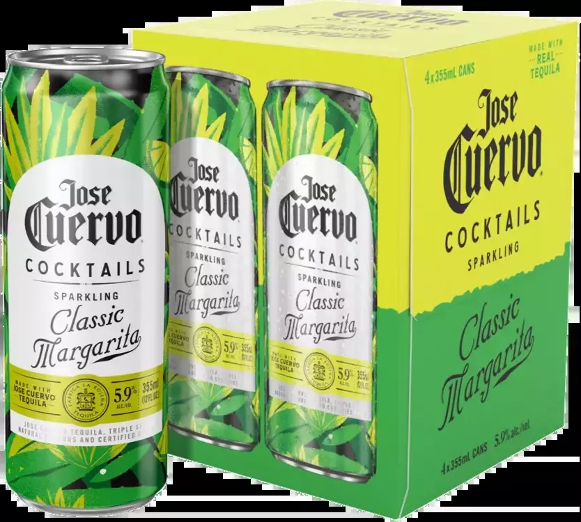 Jose Cuervo Sparkling Classic Lime Margarita 11.8Proof 355ml 4-Pack