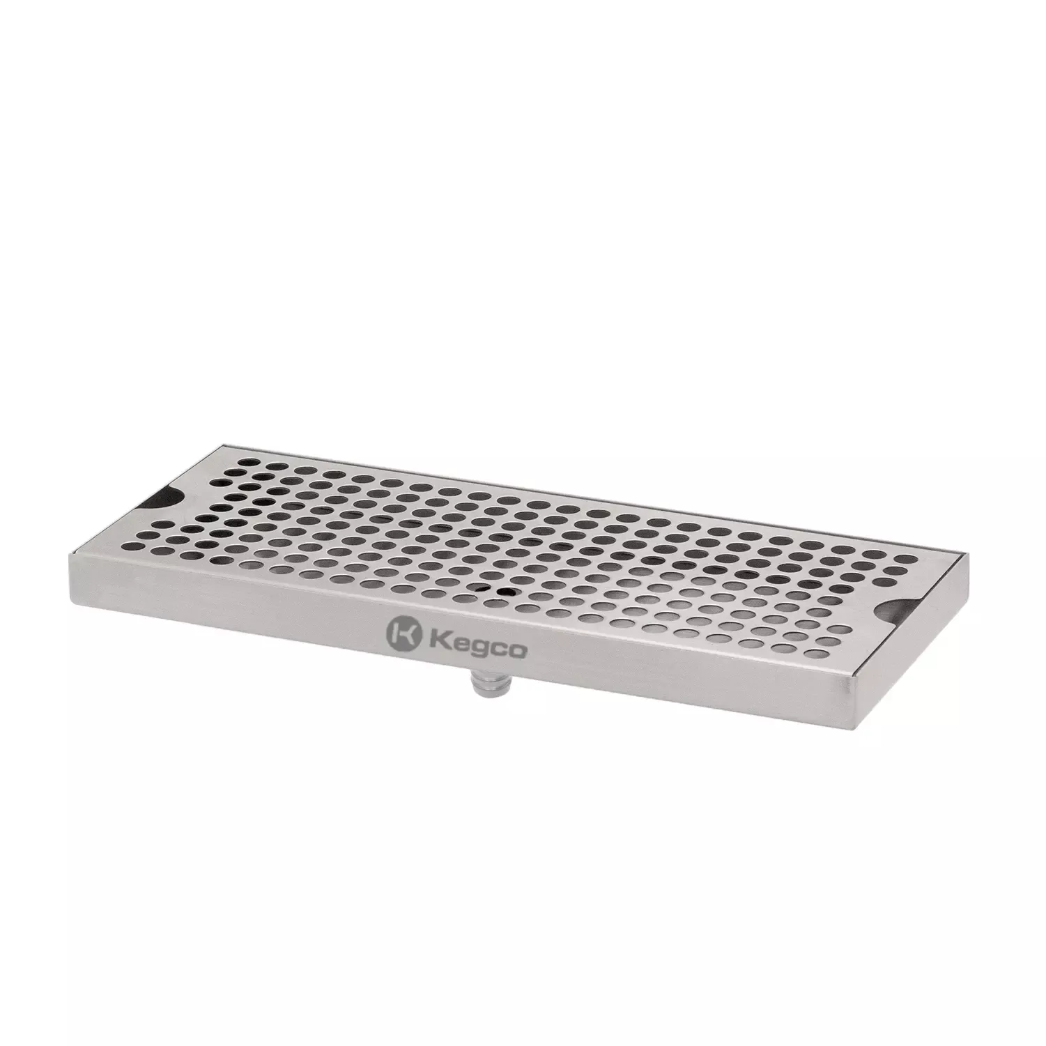 Kegco 12" Stainless Steel Surface Mount Drain Tray, with Drain