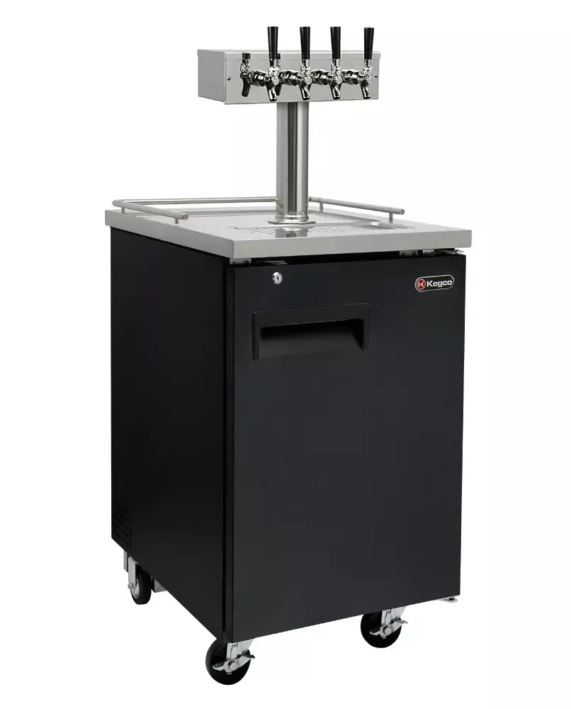 Kegco 24" Wide Cold Brew Coffee Four Tap Black Commercial Kegerator