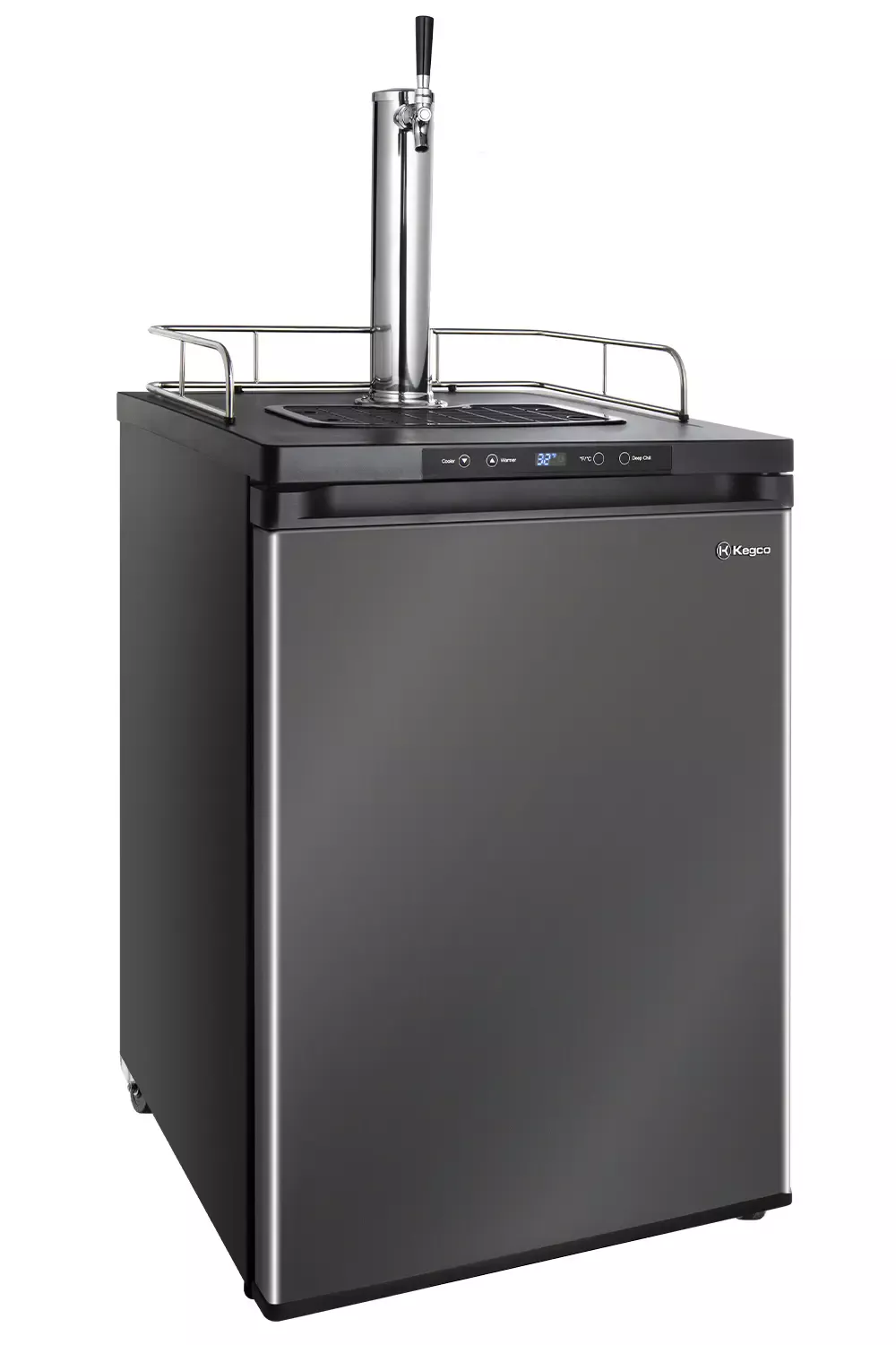 Kegco 24" Wide Homebrew Single Tap Black Stainless Steel Digital Kegerator