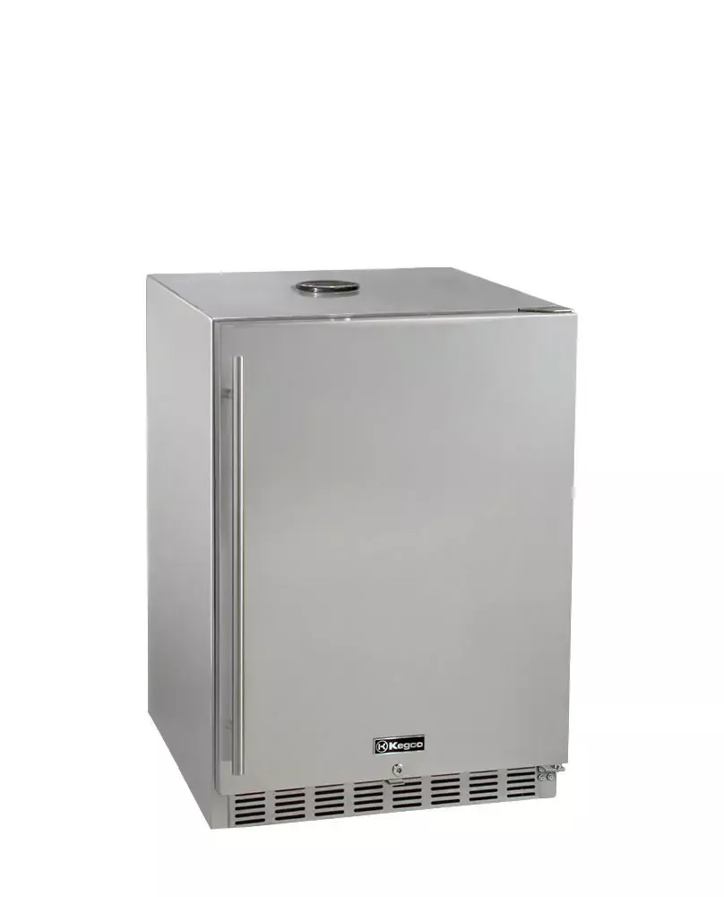 Kegco 24" Wide Outdoor All Stainless Steel Commercial Built-In Refrigerator