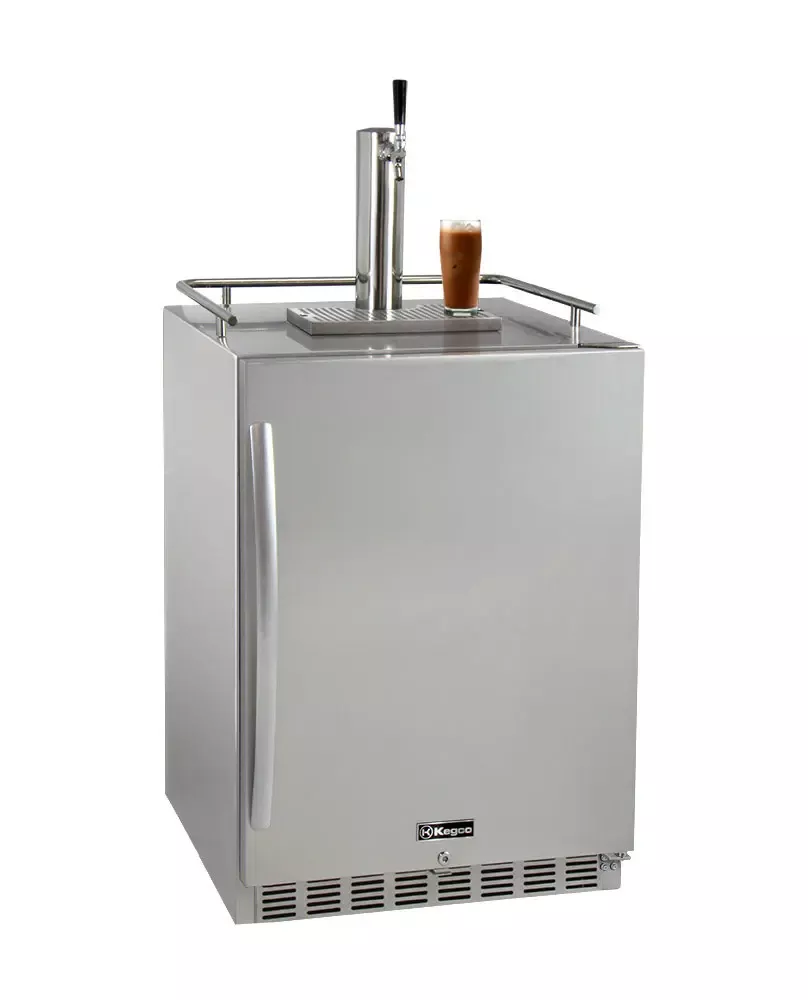 Kegco 24" Wide Outdoor Kombucha Single Tap All Stainless Steel Built-In Right Hinge Kegerator