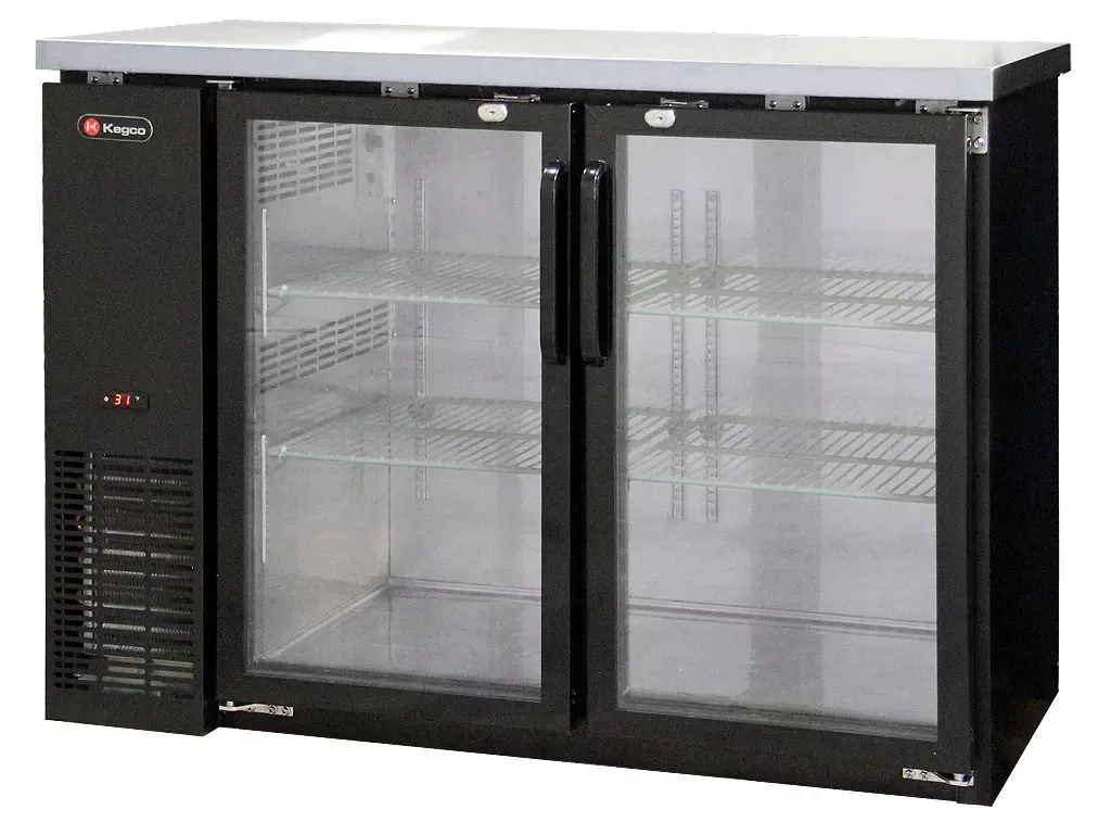 Kegco Commercial Back Bar Refrigerator with Two Glass Doors