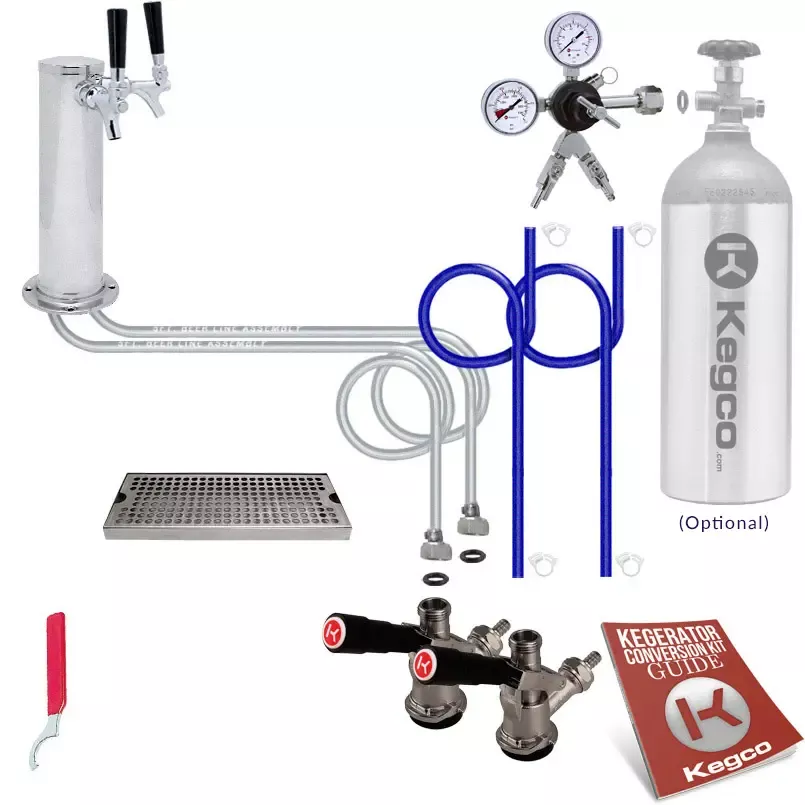 Kegco Deluxe Two Keg Tower DIY Kegerator Conversion Kit