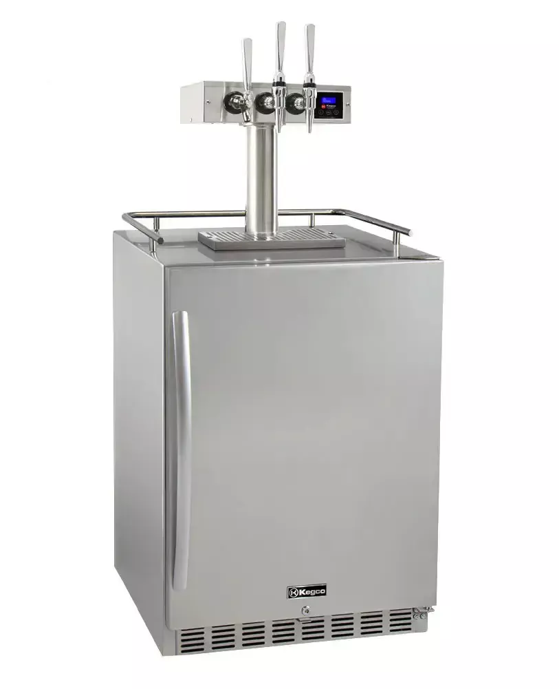 Kegco Hot Draft 24" Wide Triple Tap All Stainless Steel Commercial Built-In Hot DraftNitro Cold Brew Coffee Dispenser
