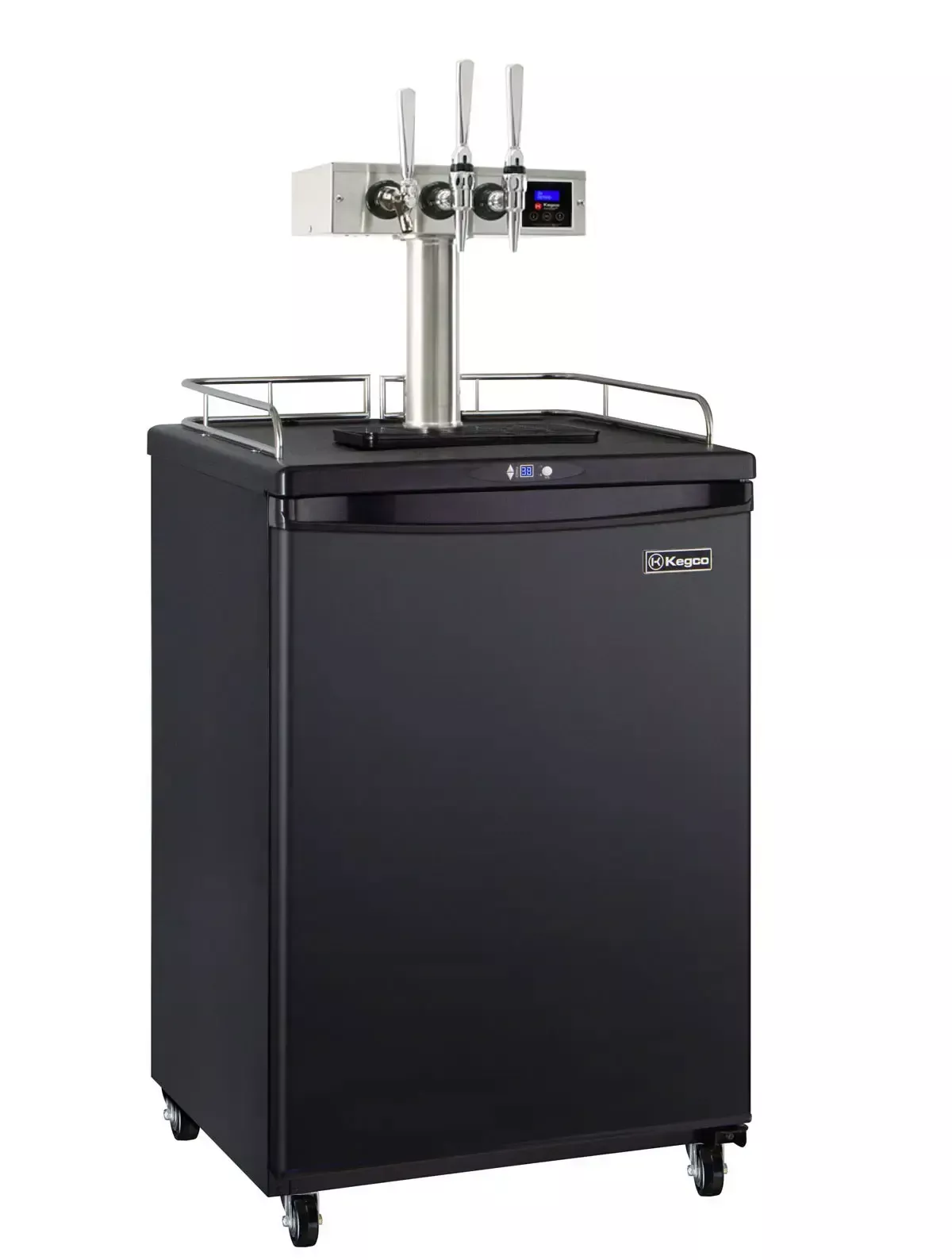 Kegco Hot Draft 24" Wide Triple Tap Black Commercial/Residential Digital Hot DraftNitro Cold Brew Coffee Dispenser