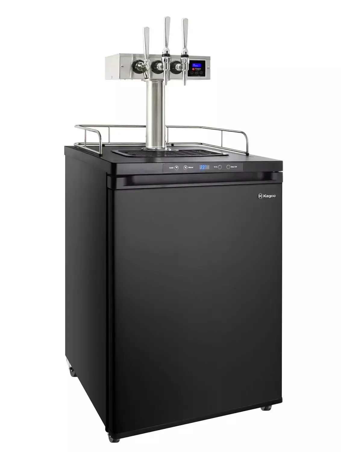 Kegco Hot Draft 24" Wide Triple Tap Black Digital Hot DraftNitro Cold Brew Coffee Dispenser