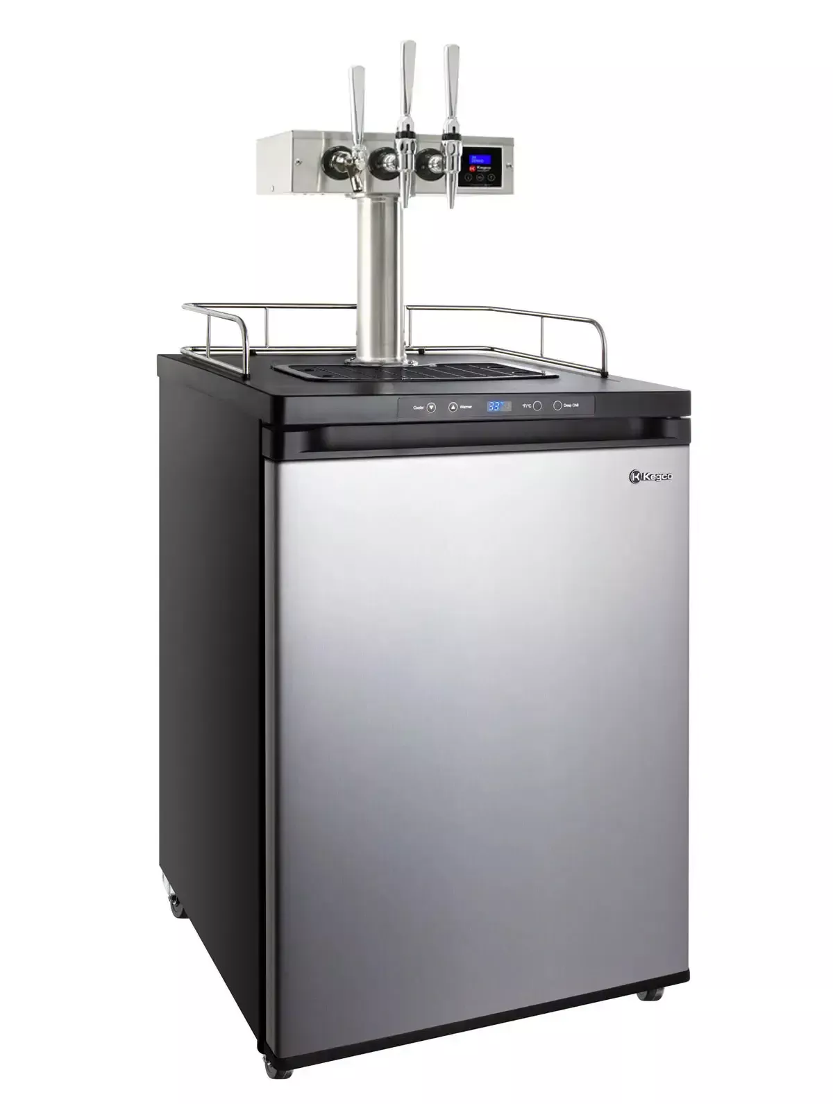 Kegco Hot Draft 24" Wide Triple Tap Stainless Steel Digital Hot DraftNitro Cold Brew Coffee Dispenser
