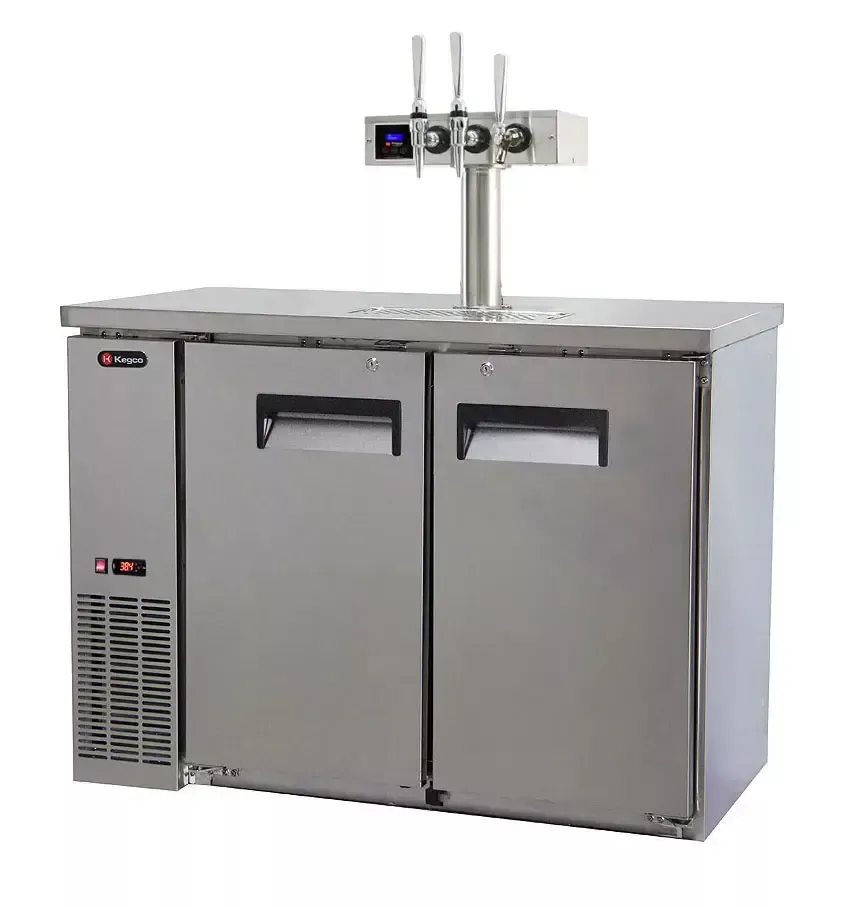 Kegco Hot Draft 49" Wide Dual Tap Stainless Steel Commercial Hot DraftNitro Cold Brew Coffee Dispenser
