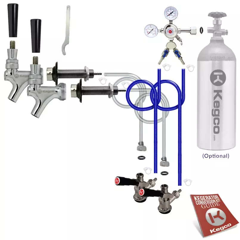 Kegco Standard Two Keg Door Mount DIY Kegerator Beer Tap Conversion Kit
