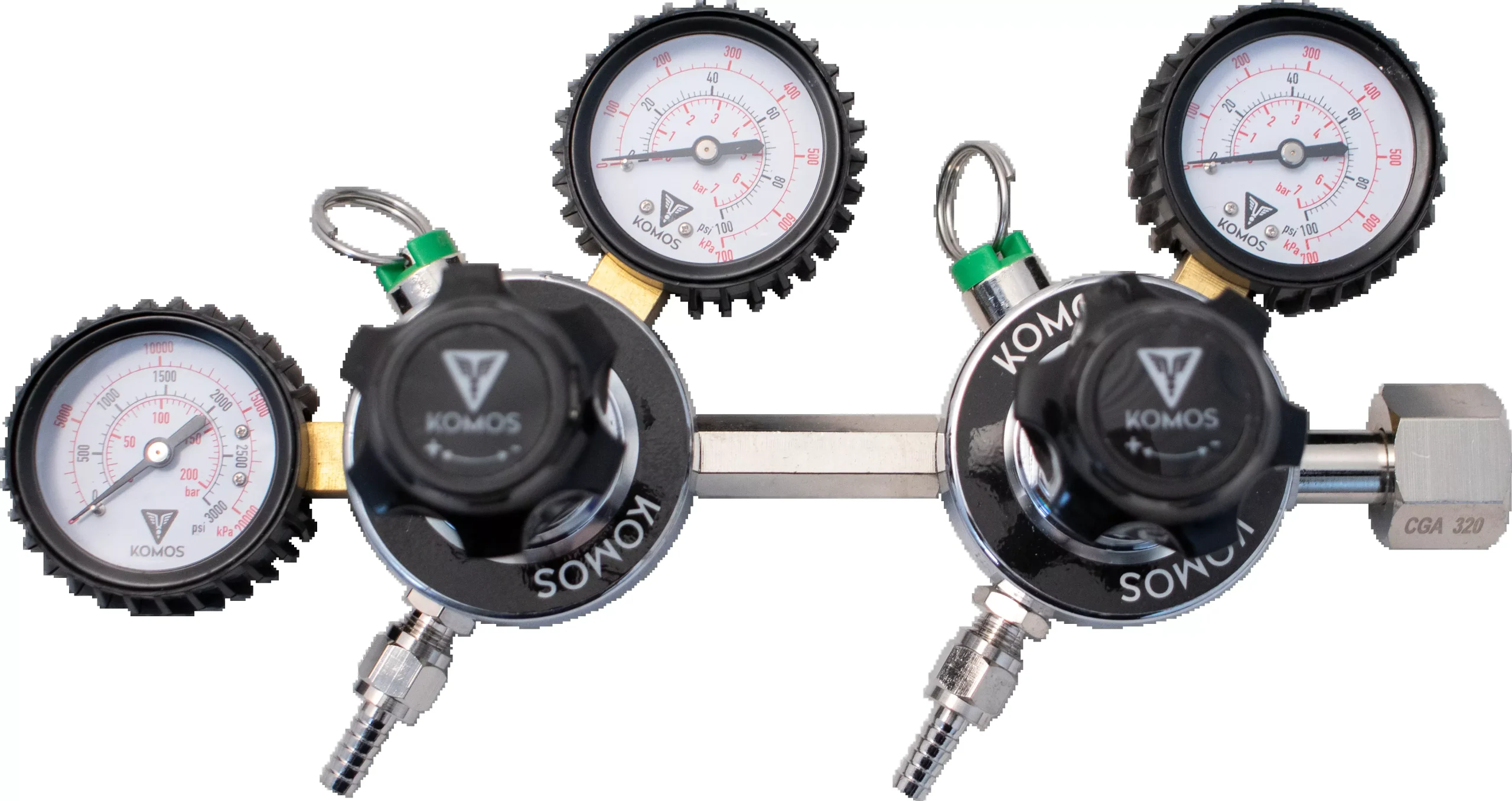 KOMOS Premium Dual Body CO2 Regulator | Industrial-Grade | 0–60 PSI Operating Range | 1 /4