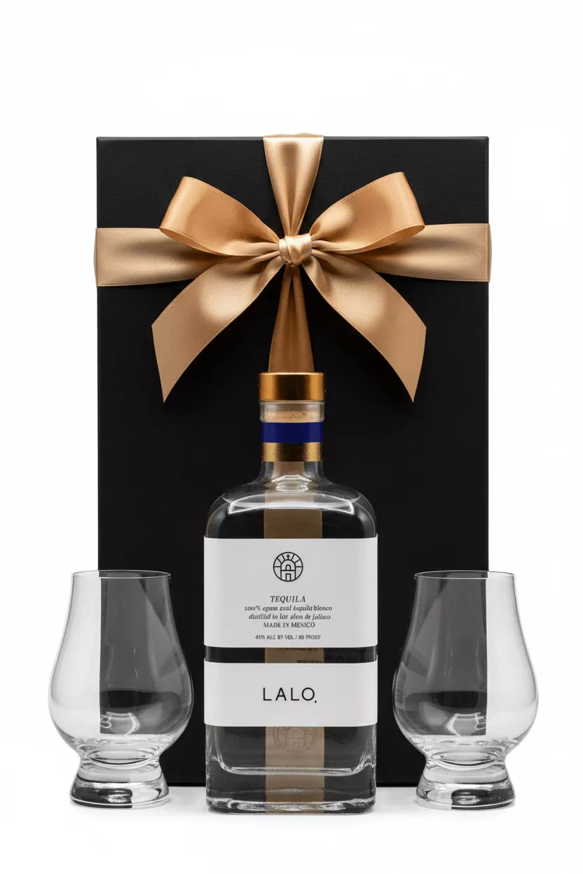 LALO Tequila Blanco Gift Box W/ 2 Tequila Glasses