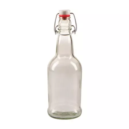 LD Carlson EZ Cap 1 Liter Flip-Top Home Brew Beer Bottles - Clear (Case of 12)