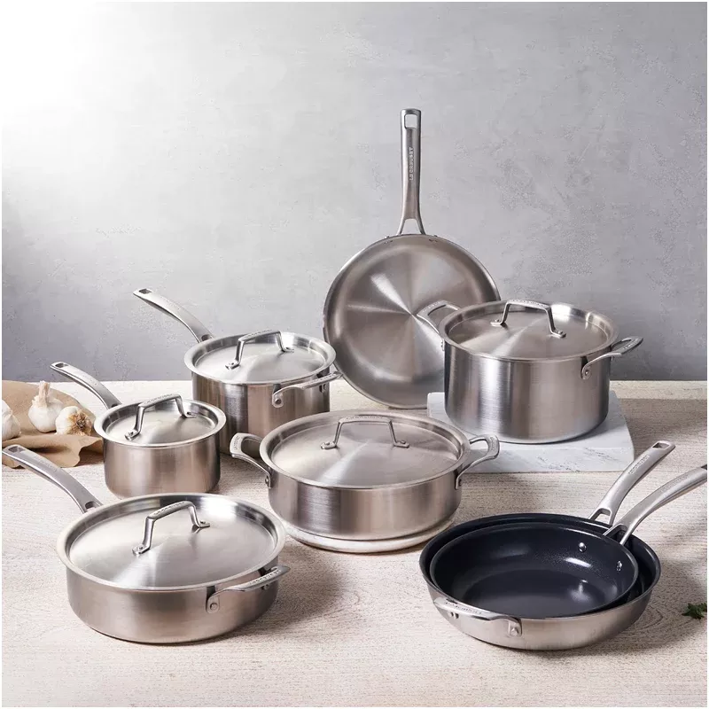 Le Creuset Essentials Stainless Steel 13 Piece Cookware Set