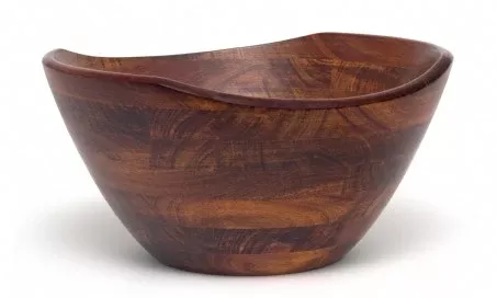 Lipper International Cherry Finish Wavy Rim Bowl
