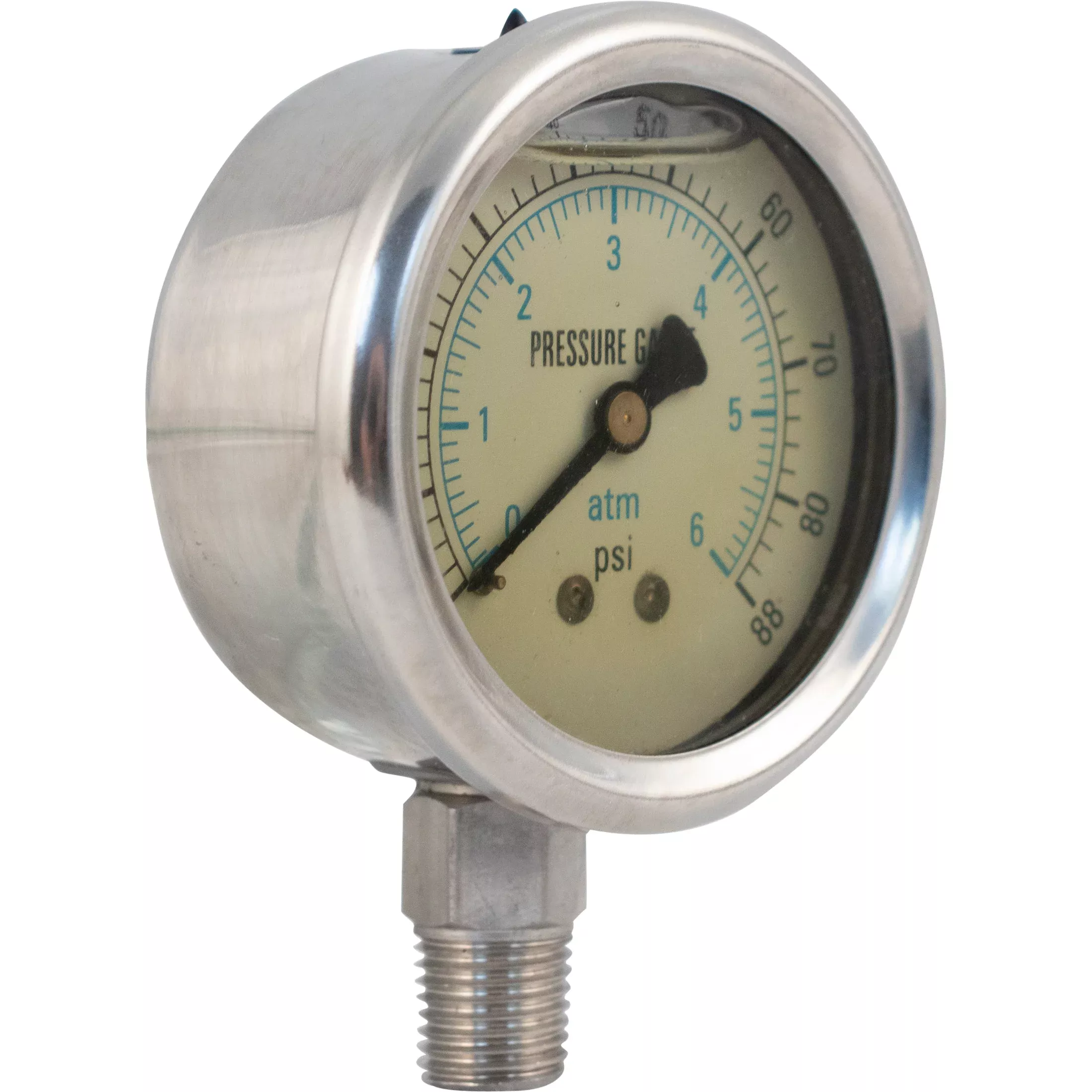 Liquid-Filled Pressure Gauge (0-88 psi)