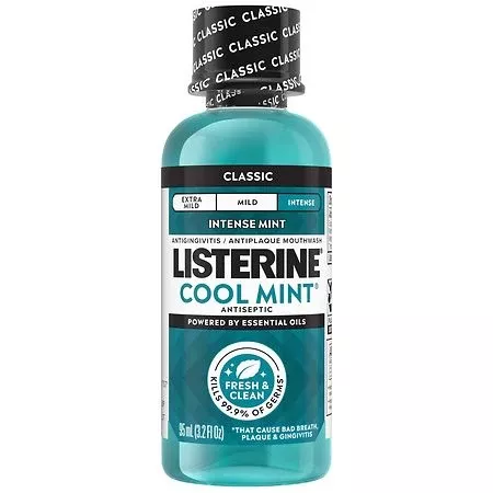 Listerine Cool Mint Intense Antiseptic MouthwashFor Bad Breath & Plaque Oral Care3.2 oz