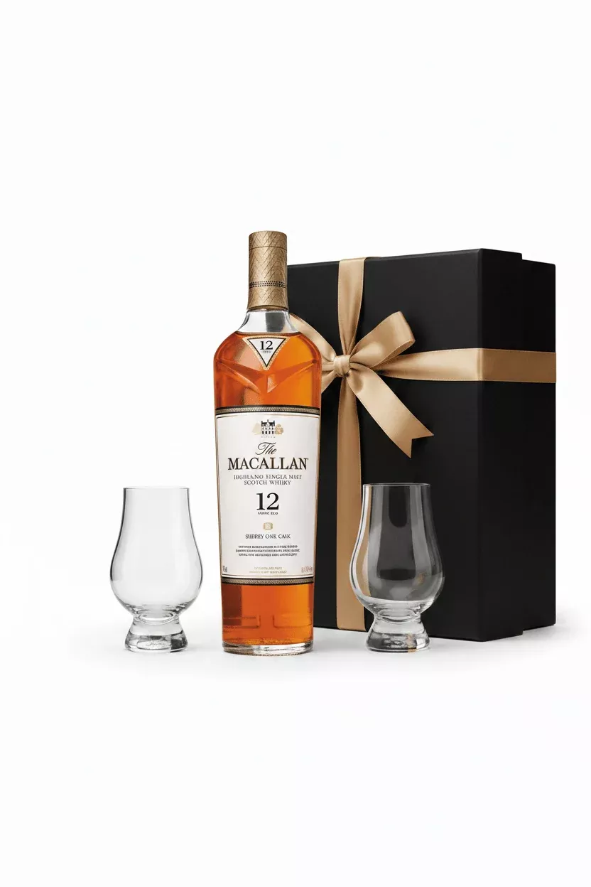 The Macallan Luxury Single Malt Scotch Whisky Gift Set with Glasses