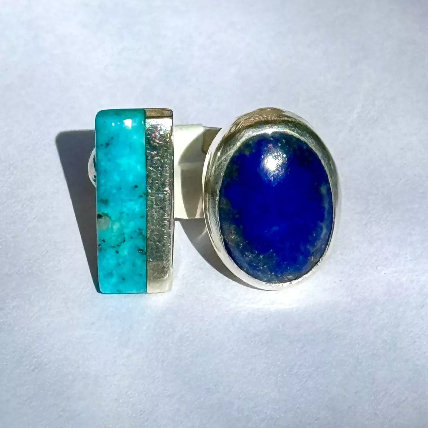 Medium Lapis and Turquoise Stones Open Ring