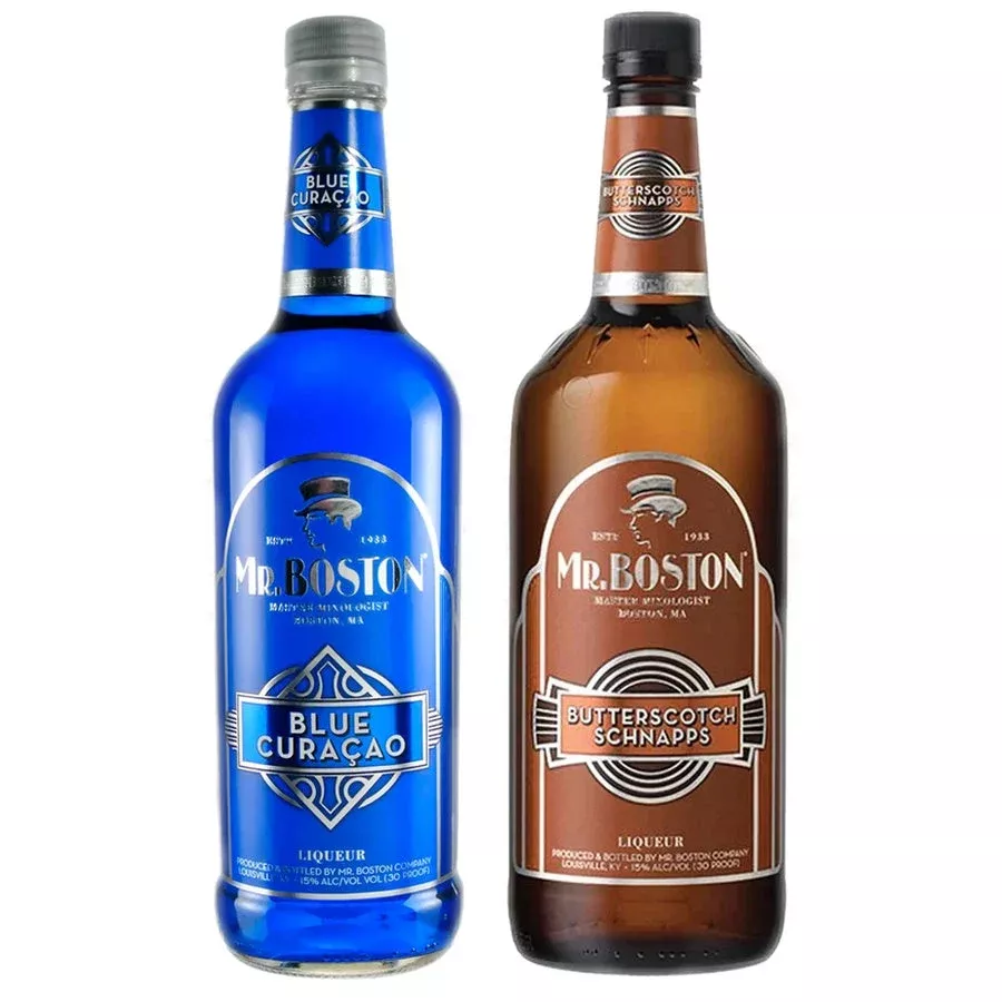 Mr. Boston Blue Curacao & Mr. Boston Butterscotch Schnapps Bundle