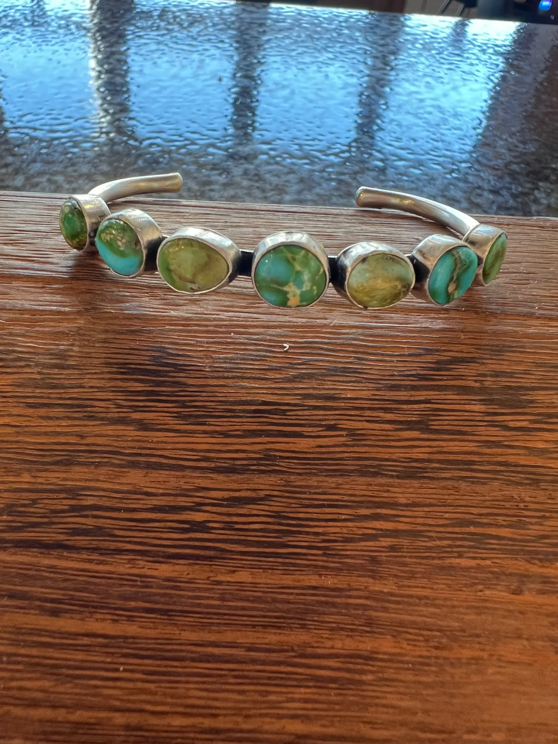 Multi Stone Carico Lake Turquoise Cuff Bracelet