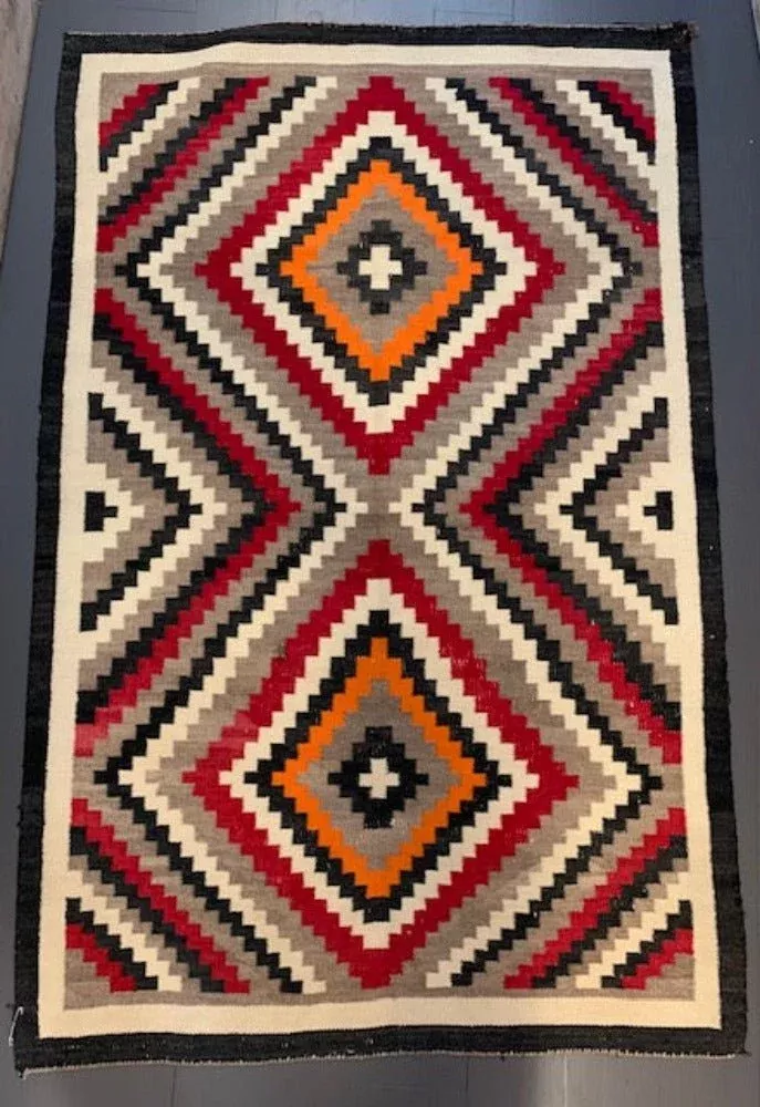 Navajo Rug - Diamonds with women spider cross