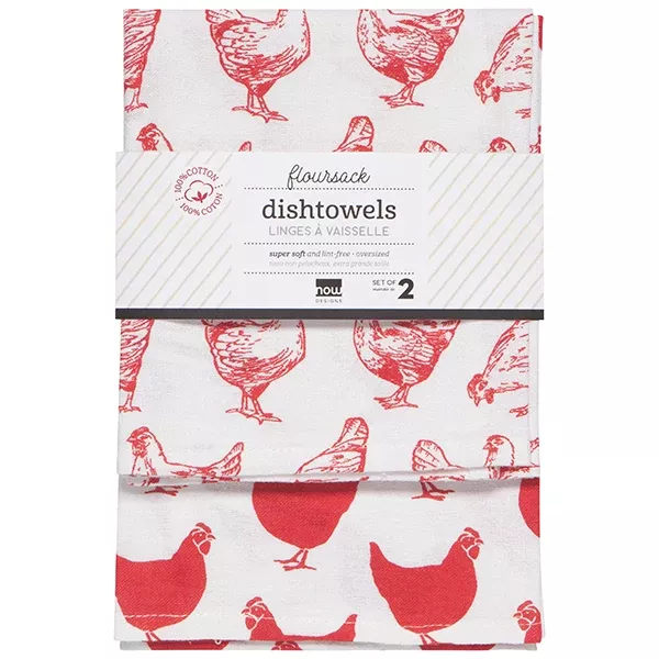 Now Designs Set of 2 Color Center Floursack Towels