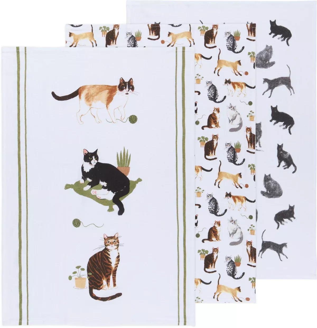 Now Designs Set of 3 Cat Collective Floursack Towels