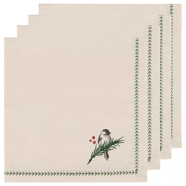 Now Designs Set of 4 Forest Birds Napkins