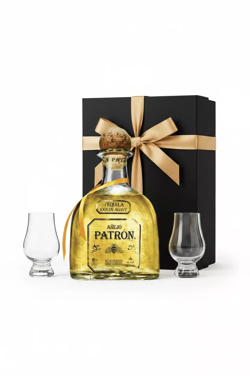 Patrón Añejo Tequila Gift Set W/ Gift Box and 2 Glasses 750ml