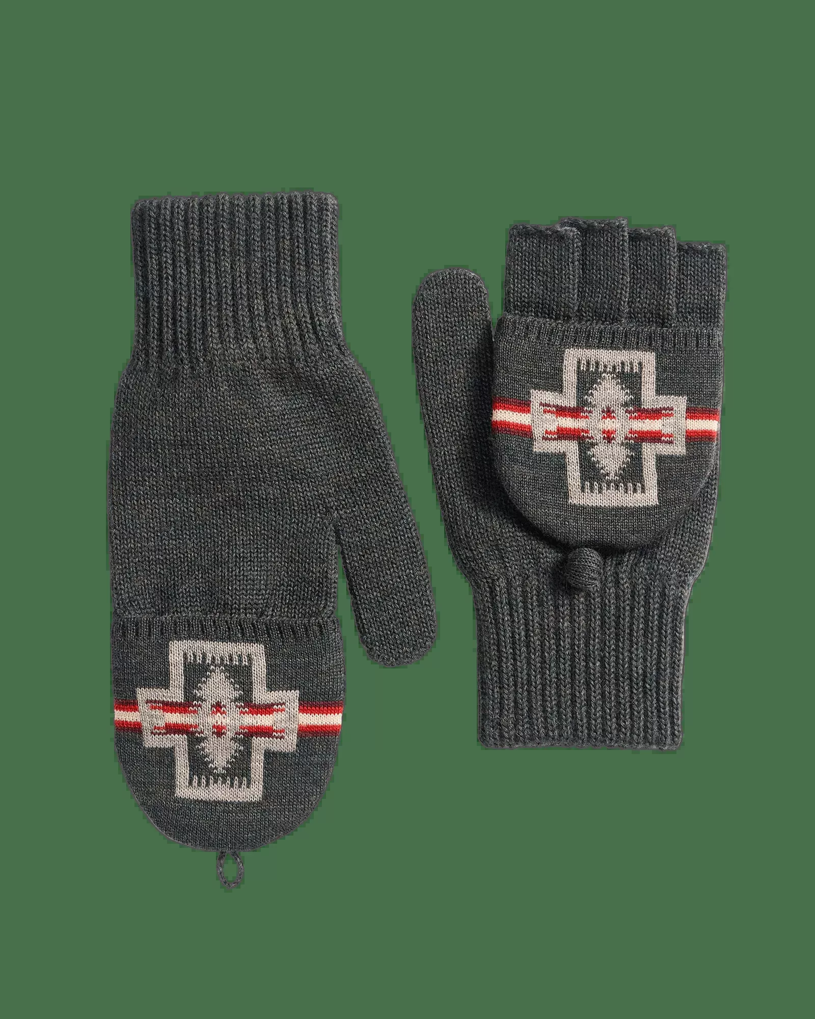 Pendleton Harding Convertible Fingerless Merino Wool Mittens