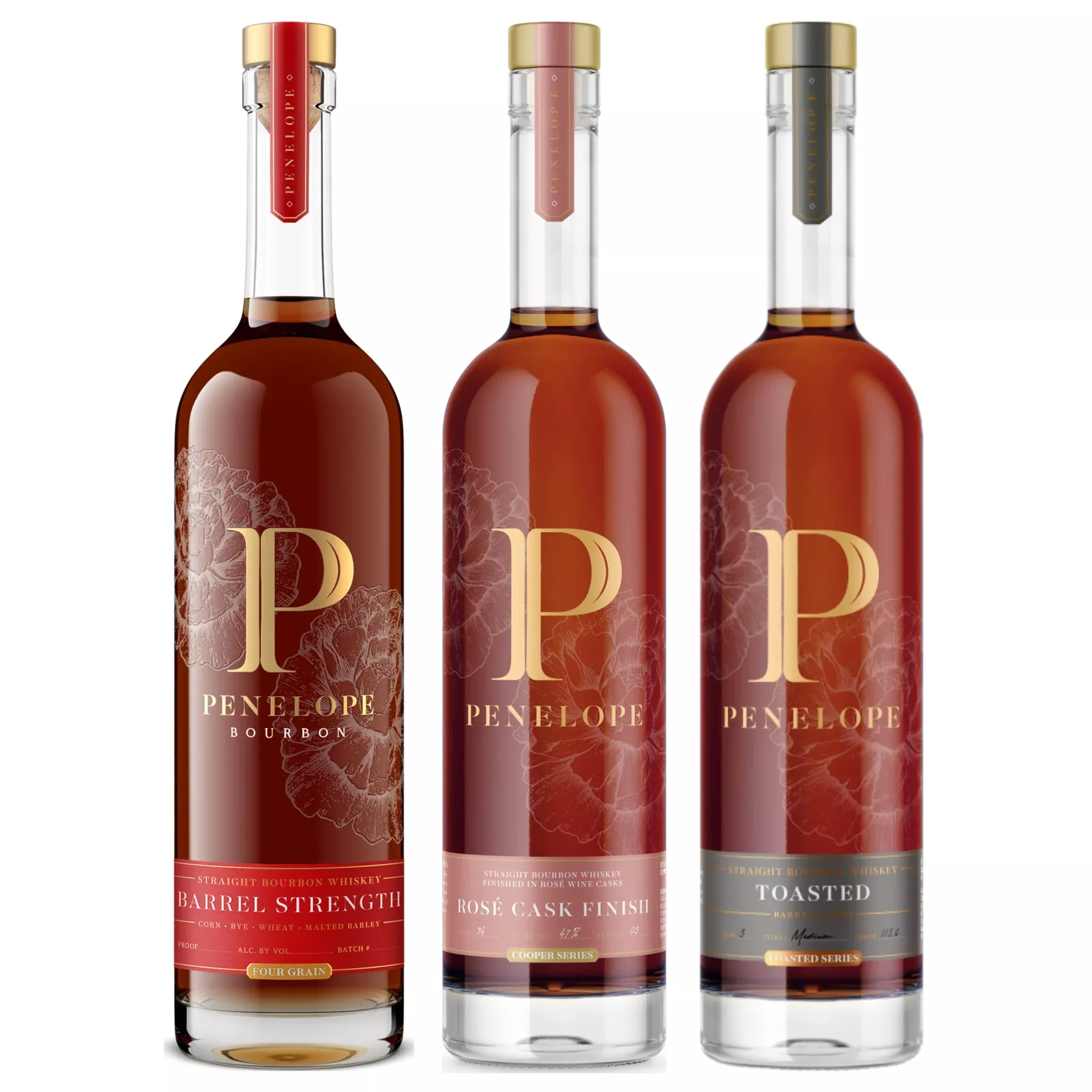 Penelope Straight Bourbon Trio — Barrel Strength, Rose Cask & Toasted 100