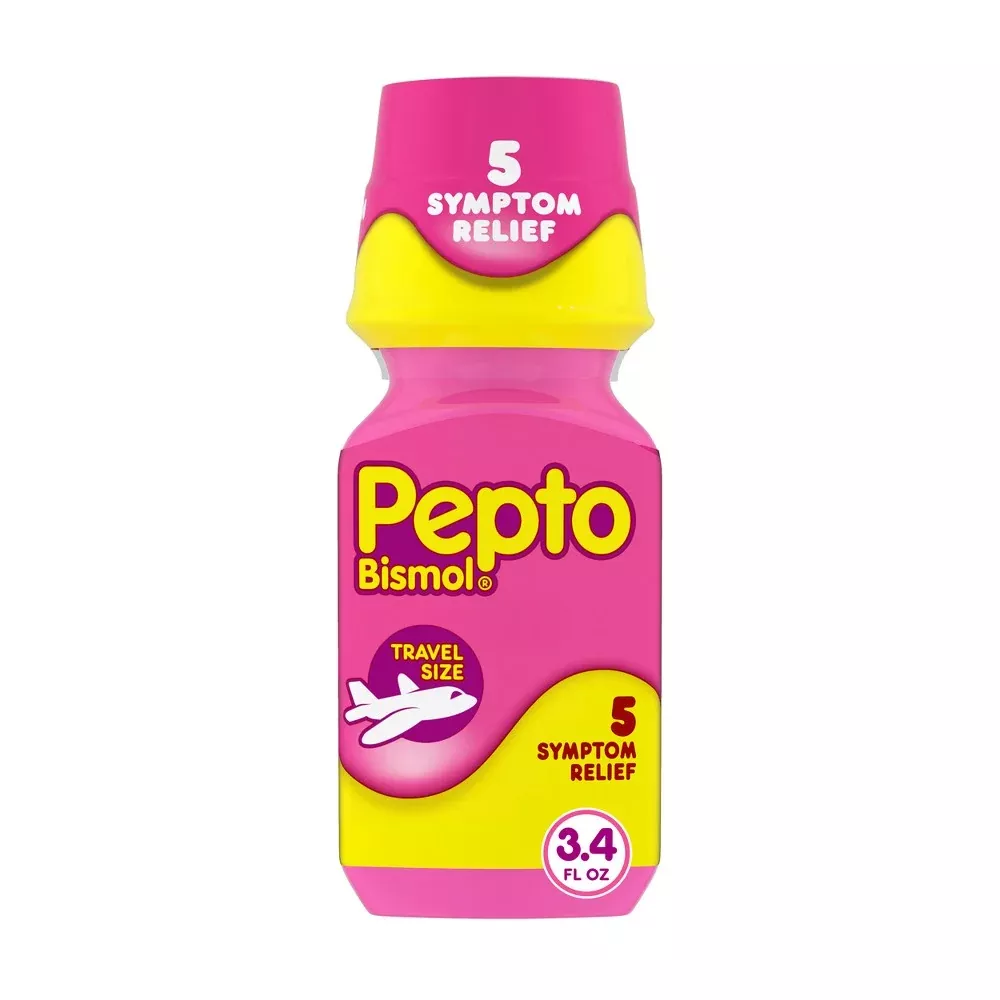 Pepto-Bismol Liquid, Upset Stomach Relief, Stomach Relief, Anti-Diarrheal - Travel Size - 3.4 fl oz