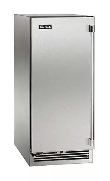 Perlick 15" Signature Series Refrigerator - Solid Stainless Door - Left Hinge