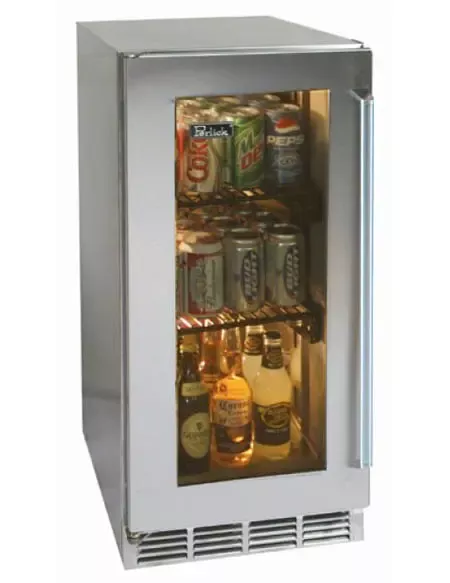 Perlick 15" Signature Series Refrigerator - Stainless Glass Door - Left Hinge