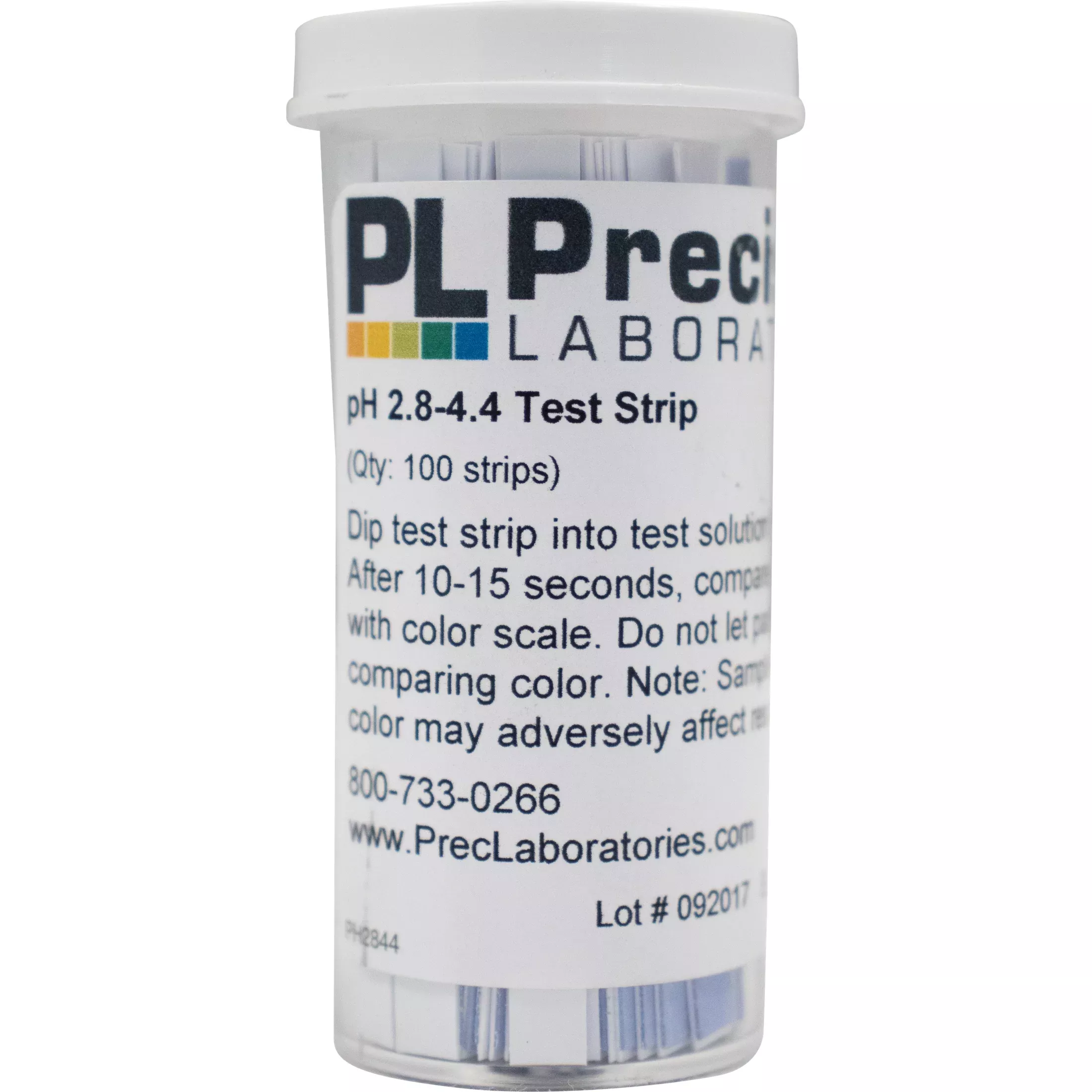 pH Paper - 2.8 to 4.4 For Wine - Vial of 100 Strips