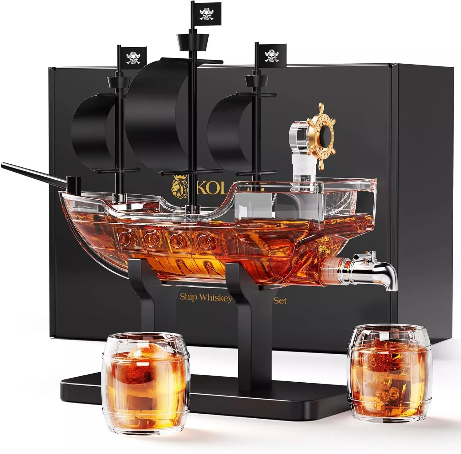 The Pirate Ship Whiskey Decanter Gift Set