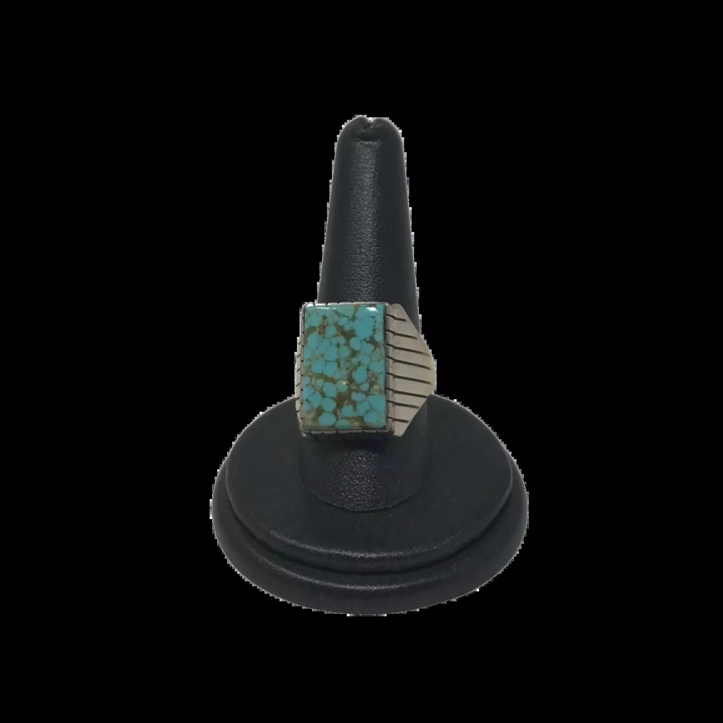 Ray Jack Turquoise & Stamped Silver Ring