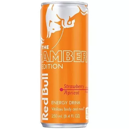 Red Bull Amber Edition Energy DrinkStrawberry Apricot80mg Caffeine8.4 fl oz Can