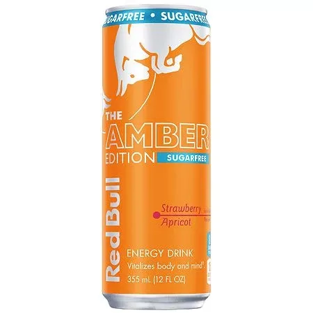 Red Bull Amber Edition Sugar Free Energy DrinkStrawberry Apricot114mg Caffeine12 fl oz Can