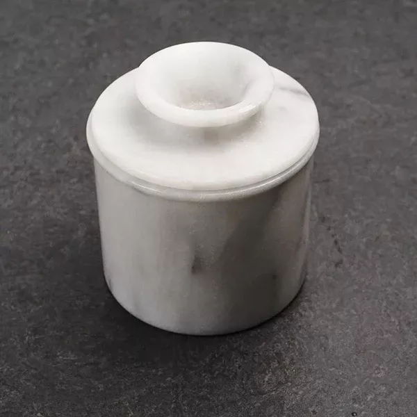 RSVP White Marble Butter Pot