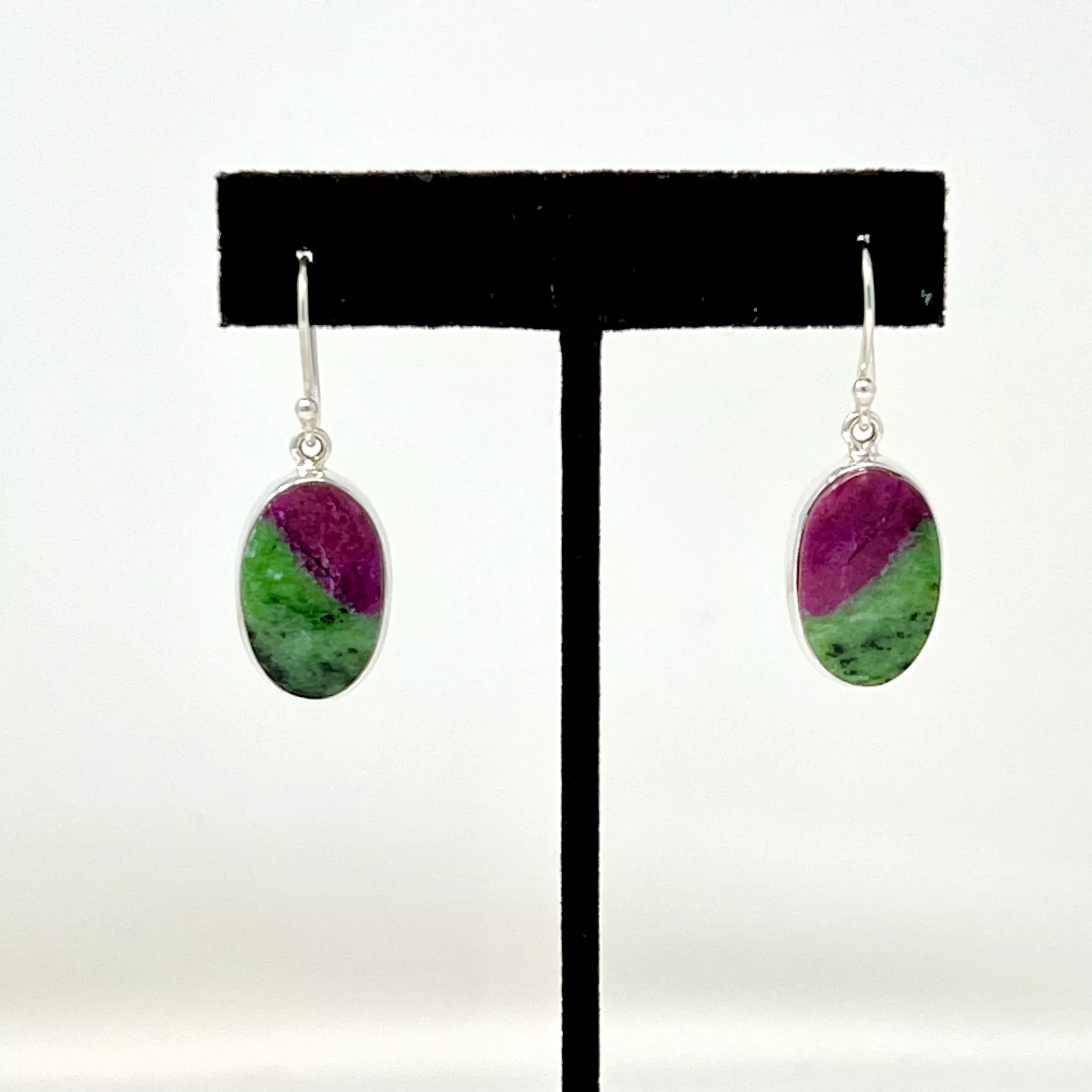 Ruby Zoisite Sterling Silver Earrings