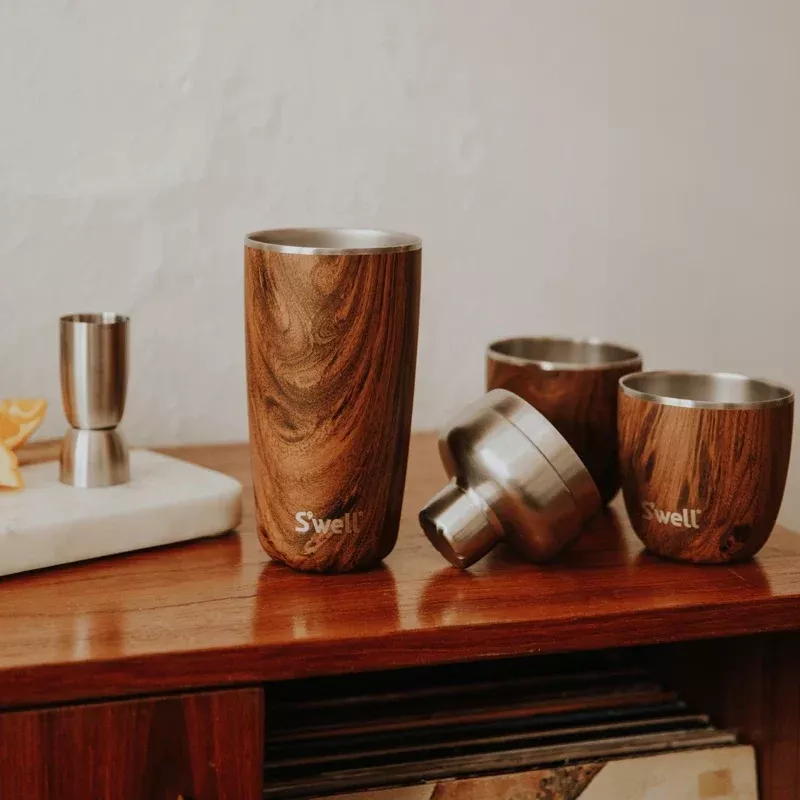 S'well Teakwood Cocktail Shaker Set