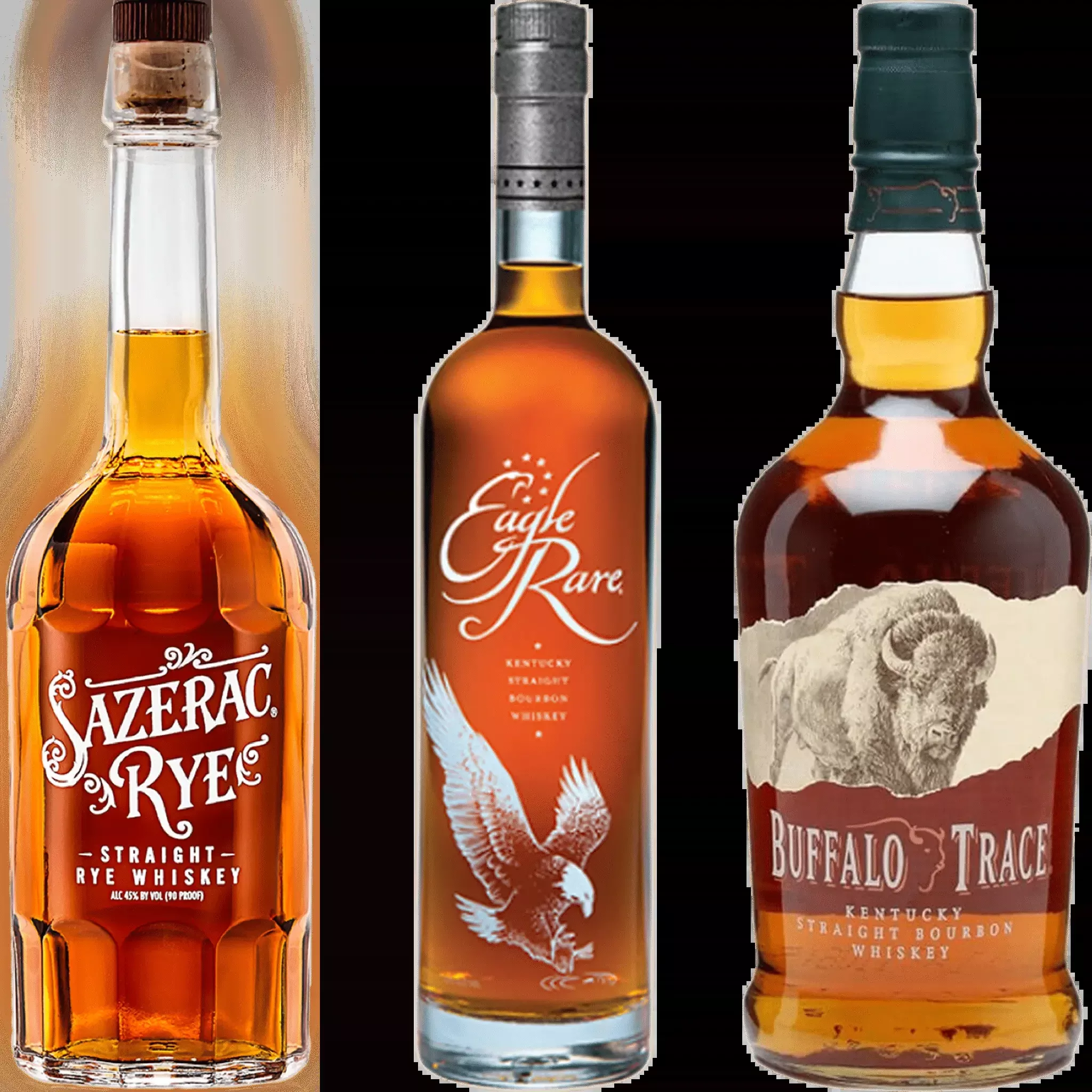 Sazerac Rye, Eagle Rare 10 Year & Buffalo Trace Bundle 3 x 750ml