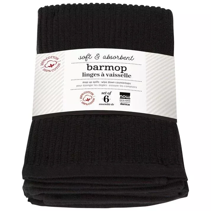 Set of 6 Black Small Barmops