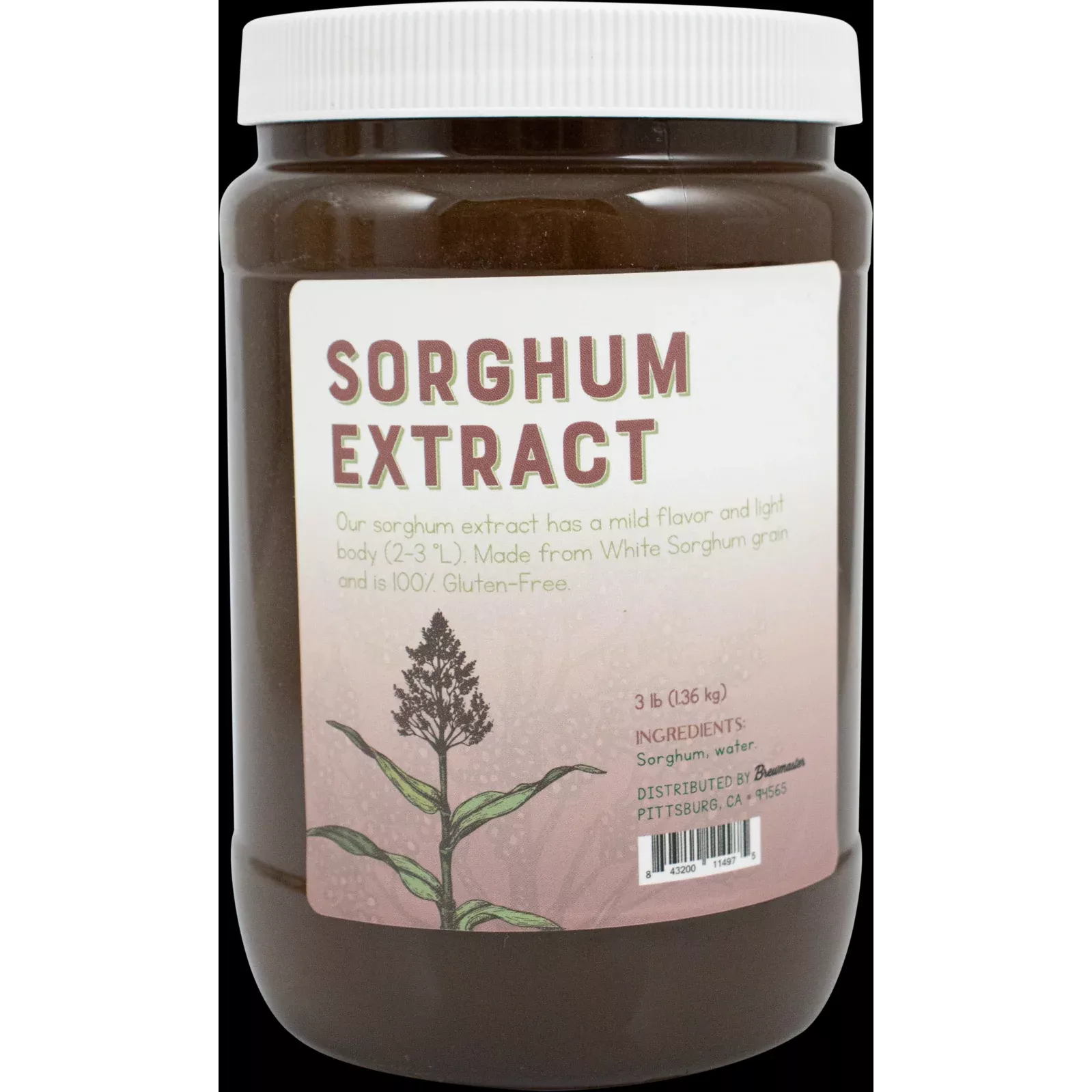 Sorghum Extract | Liquid Extract Syrup | White Grain Sorghum Extract | 3 LB