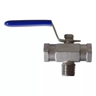 Stainless - 1 /4 in 3 Way Ball Valve - FPT x MPT x FPT